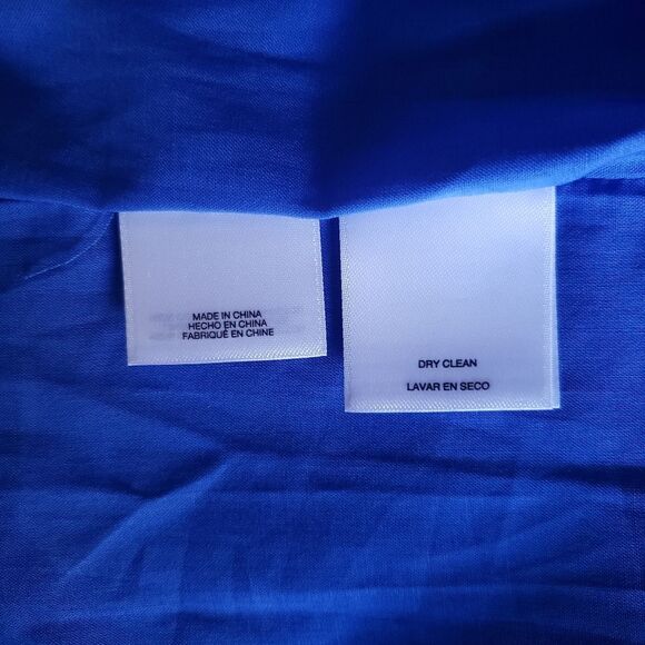 Anne Klein Cotton Tie Waist Fit & Flare Printed Sleeveless Dress Blue White 10P - Picture 11 of 14